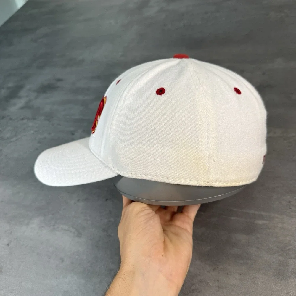 USC Trojans Hat White Flex Fitted Stretch White Baseball Cap Southern California - Picture 3 of 7